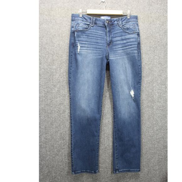 Democracy Denim - Democracy Ab solution 14 Distressed Blue Vintage Denim Straight Leg Jeans